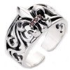 Men's Sterling Silver Adjustable Open celtic Fleur de lys Ring
