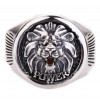 Men's Sterling Silver Lion Head Signet Open RIng