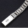 Heren schakelarmband met Griekse vlecht van massief zilver