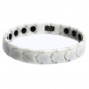 Bracelet ceramique blanche finition polie aimants incrustes