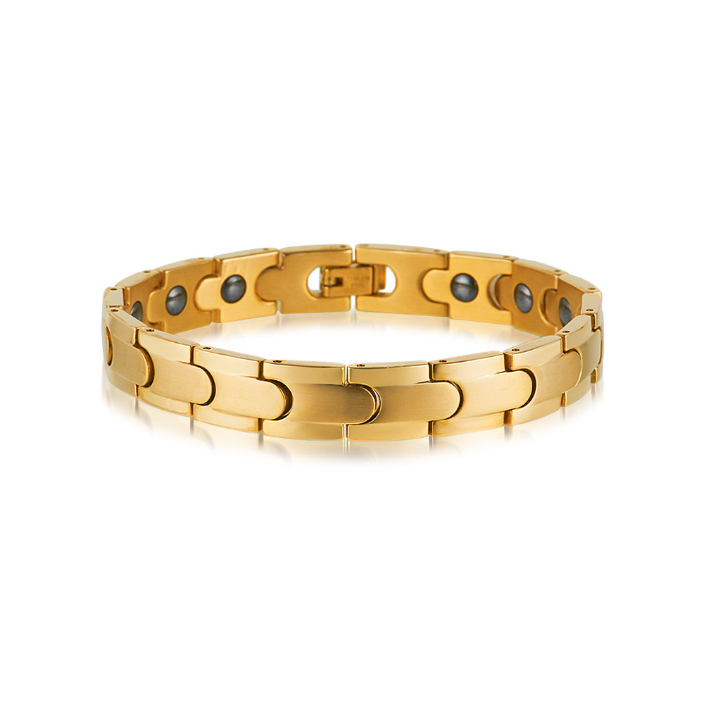 Vergoldetes Herrenarmband mit magnetischer Stahlkette