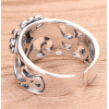 Men's Sterling Silver Adjustable Open Cross Ring