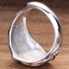 Men's Sterling Silver Adjustable Open Fleur de lys Biker Ring