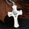 Pendentif homme biker croix argent massif