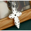 Men's Sterling Silver Zircon Cross Pendant