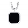 Men's Stainless Steel Black Onxy Inlay Necklace Pendant