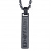 Men's Polished Stainless Steel Roman numeral Bar Necklace Pendant