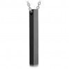 Men's Black Stainless Steel Bar Necklace Custom Pendant