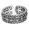 Men's Sterling Silver Adjustable Open Cross Ring