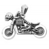 Pendentif argent motard tete de mort biker squelette
