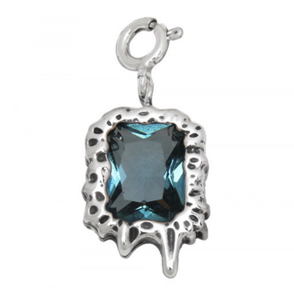 Men's Sterling SIlver rectangle Zirconia Pendant