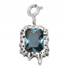 Men's Sterling SIlver rectangle Zirconia Pendant