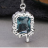 Men's Sterling SIlver rectangle Zirconia Pendant