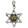 Pendentif homme argent etoile de david oeil de providence