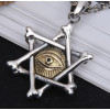 Pendentif homme argent etoile de david oeil de providence