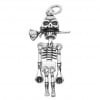 Men's Sterling Silver Skull skeleton Rose Pendant