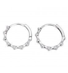 Men's Rhodium Hammered Sterling Silver Earrings - pair