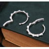 Men's Rhodium Hammered Sterling Silver Earrings