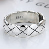 Men's Sterling Silver Grooved Band Open Ring