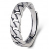 Bague argent homme chaine tresse ouvert