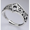 Men's Sterling Silver Star of David Open Ring