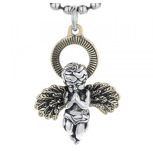 Men's Sterling Silver guardian angel Pendant