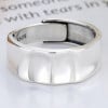 Bague argent martele chevaliere homme concave jonc ouvert