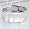 Men's Sterling Silver Concave Hammered Open Ring