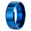 Men's Brushed Blue Titanium Engraving Band Ring