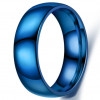 Men's High Polished Blue Titanium Engraving Band Ring