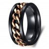Bague homme anneau noir titane cable tournant a graver