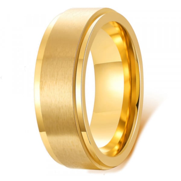 Men's Golden Brushed Titanium Spinner Band Custom Ring