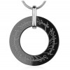 Pendentif homme Tungstene rond anneau Elfique personnalisable