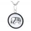 Men's Sterling Silver Medallion Elephant Pendant