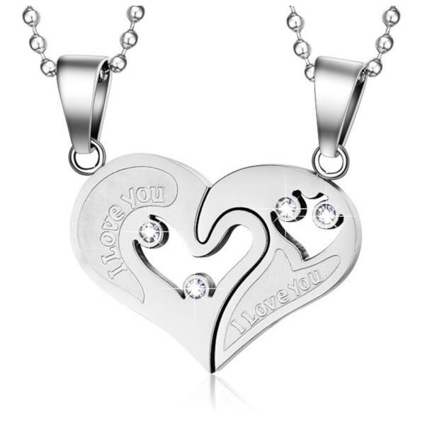 Heart Stainless Steel Couple Pendant 