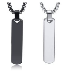 Personalized steel bar couple necklace pendant