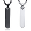 Colgante de collar de pareja de barra de acero personalizado