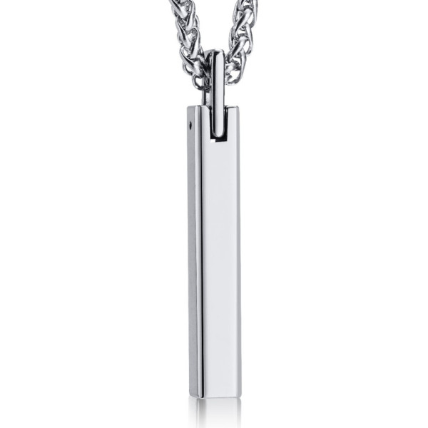 Pendentif homme tungstene barre finition polie miroir