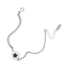Women's d Sterling Silver black resin pentacle chain Bracelet