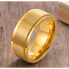 Men's Golden Brushed Titanium Spinner Band Custom Ring