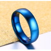 Men's High Polished Blue Titanium Engraving Band Ring