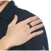 Men's Black Brushed Titanium Spinner Band Custom Ring