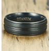 Bague personnalisee homme titane brosse noir a graver