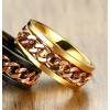 Men's Golden Brushed Titanium Cable Spinner Band Ring