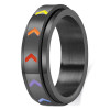 Men's Rainbow arrow Brushed Titanium Custom Band Ring