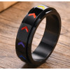 Men's Rainbow arrow Brushed Titanium Custom Band Ring