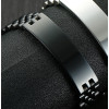 Bracelet homme gourmette acier plaque noir a graver
