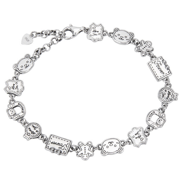 Women's Sterling Silver animals Chain Links Bracelet