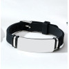 Bracelet homme reglable silicone gourmette personnalise graver