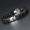 Men's High Polished Black Ceramic Magnetic Bracelet